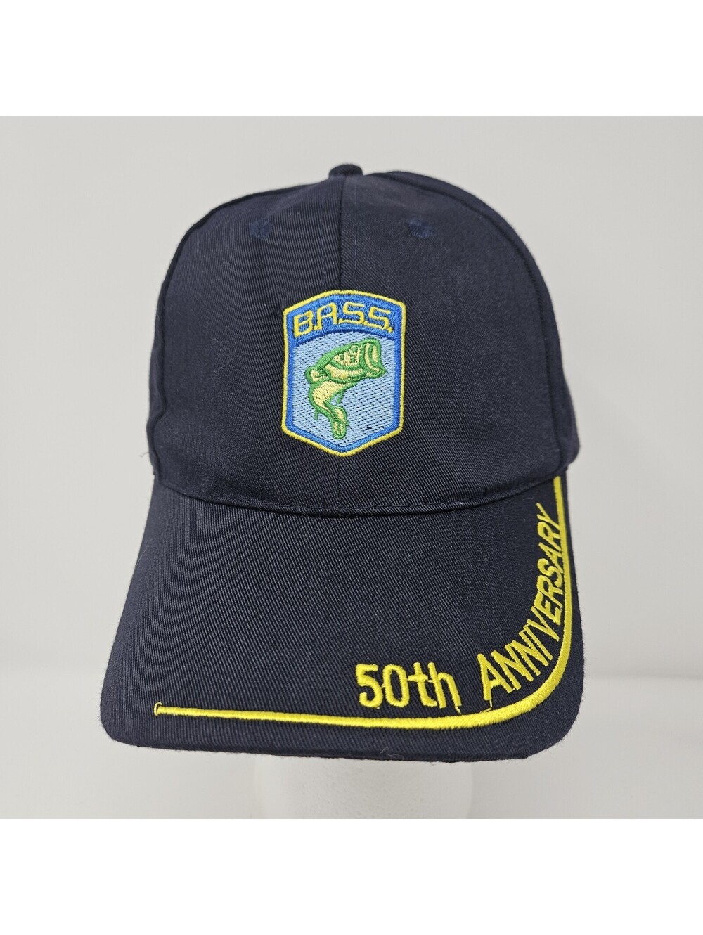 BASS Fish Anglers Fishing 50th Anniversary Adjustable Navy Blue Cap Hat